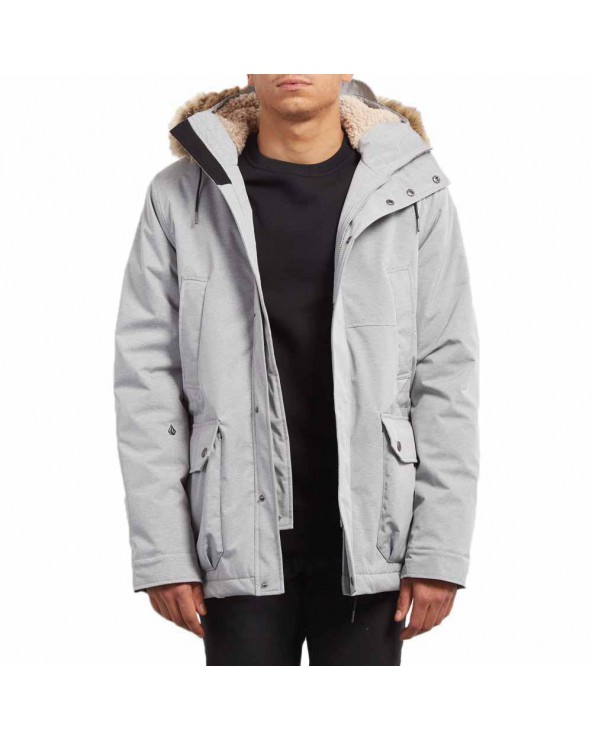 Volcom Lidward Parka Jacket - Light Grey (lrg)
